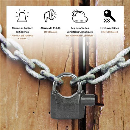 🔐 CADENAS D’ALARME ULTRA SÉCURISÉ – 110 dB