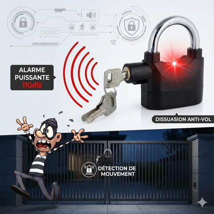 🔐 CADENAS D’ALARME ULTRA SÉCURISÉ – 110 dB